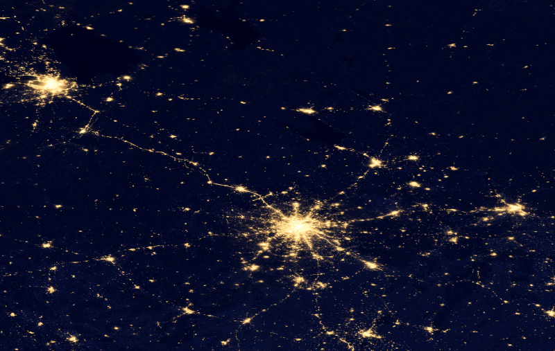 Illustration for article titled What do these nighttime satellite photos reveal about civilization?